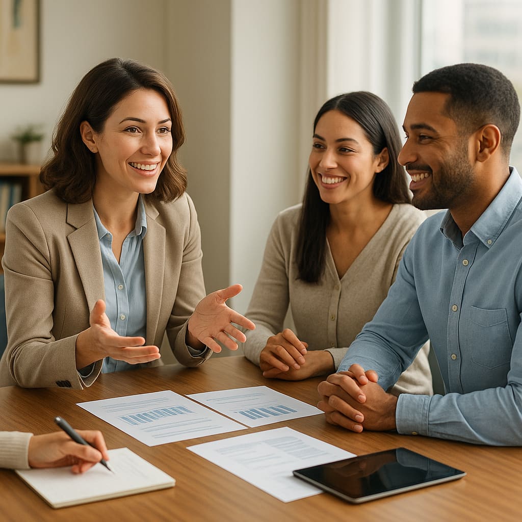 Sesión de consultoría con clientes